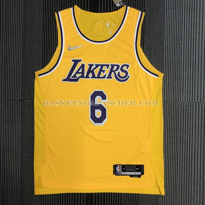 Maillot Los Angeles Lakers LeBron James NO 6 Icon Authentique Jaune